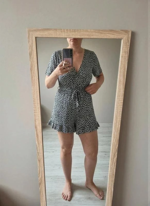 Pull&Bear Combinaison courte Y2K motif noir blanc M